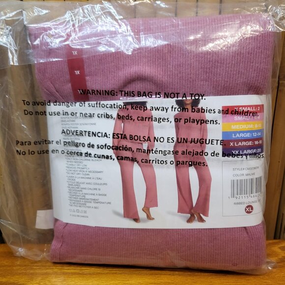 BB Dakota Ribbed 2 Piece Lounge Set XL Mauve New - Picture 2 of 5